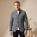 Men's Slim Anti-Pilling Knitted Blazer for Office and Weekend - Grey