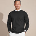 Men's Anti-Pilling Slim Crew Jumper for Office Layering - Black