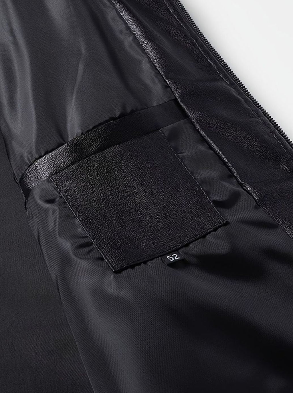 Men's Wipe-Clean Faux Leather Slim Bomber with Ribbed Trims