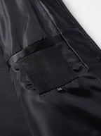 Men's Wipe-Clean Faux Leather Slim Bomber with Ribbed Trims