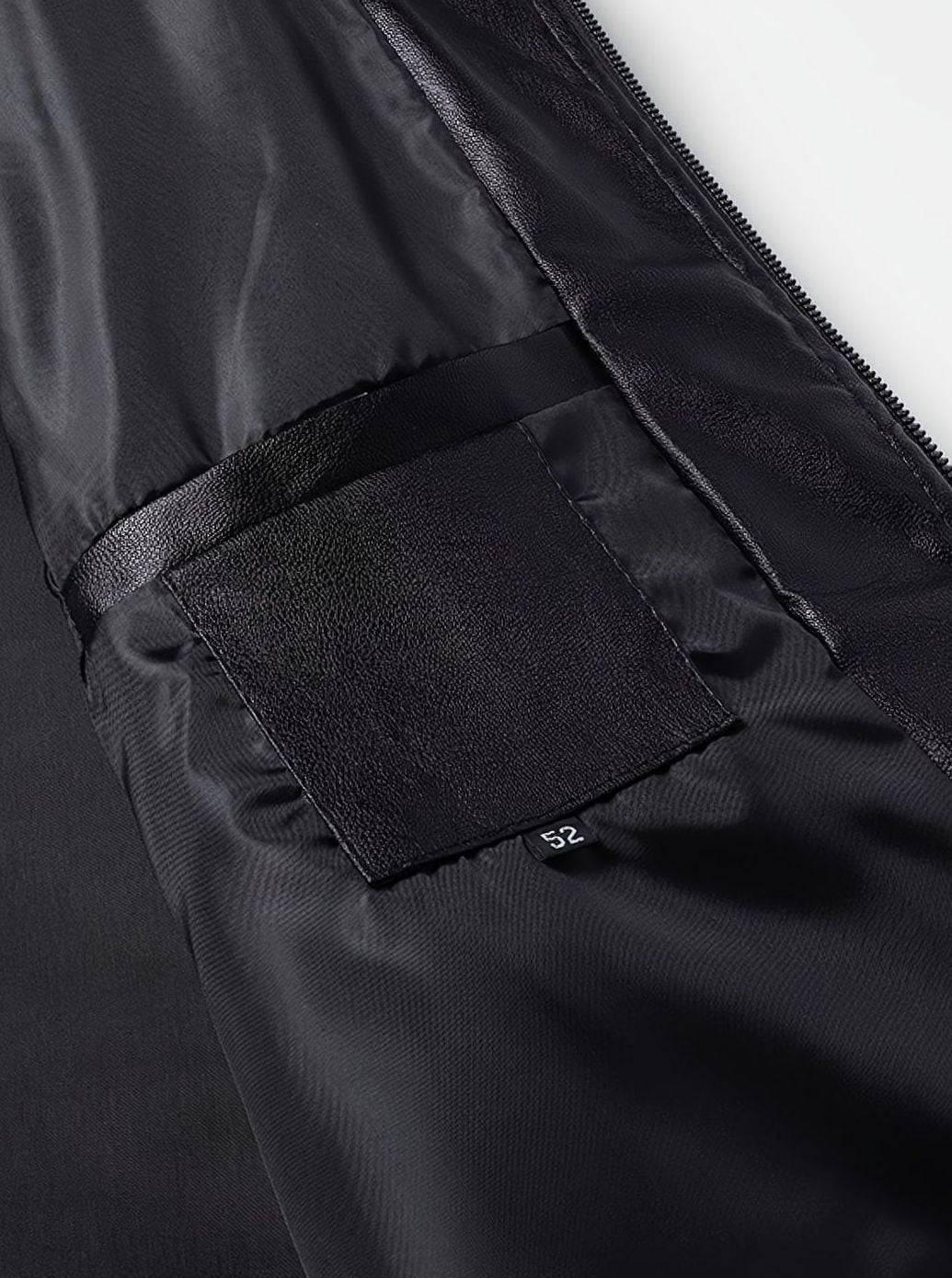 Men's Wipe-Clean Faux Leather Slim Bomber with Ribbed Trims