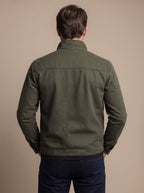 Men's Slim Stand-Collar Bomber Jacket with Brushed Finish