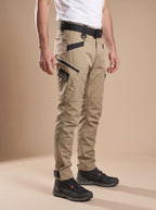 Men's Water-Repellent Tactical Work Trousers with Shaped Knees
