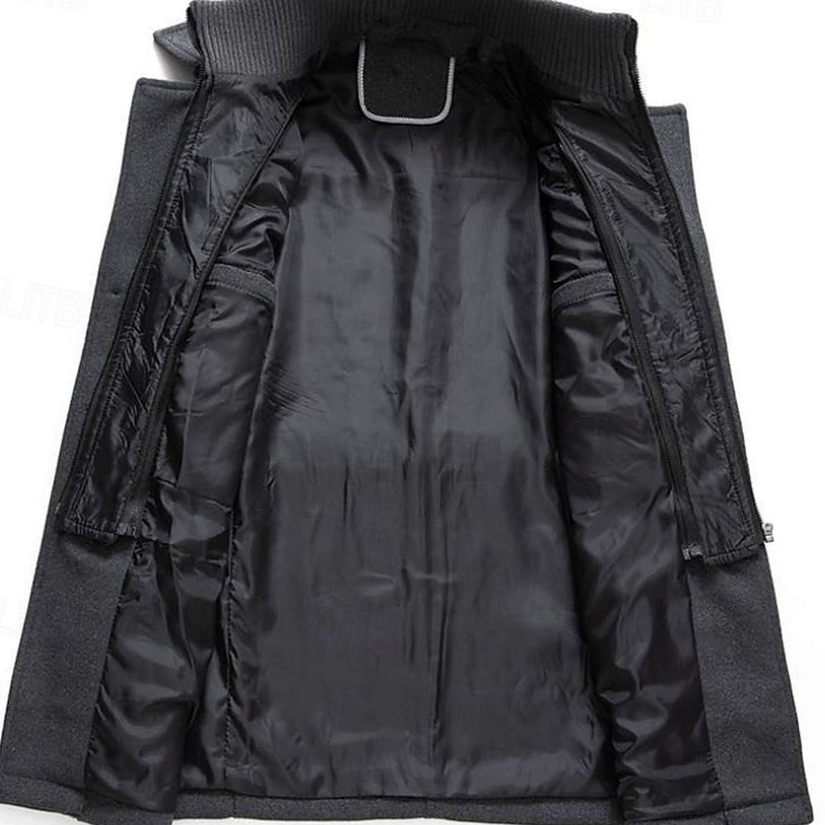 Men's Wool Notch-Collar Commuter Coat with Zipped Chest Pocket