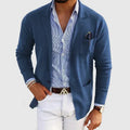 Men's Easy-Moving Knitted Blazer for Office to Dinner - Royal Blue