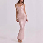Women's Hourglass Stretch Bandage Gown for Galas and Receptions - Pink