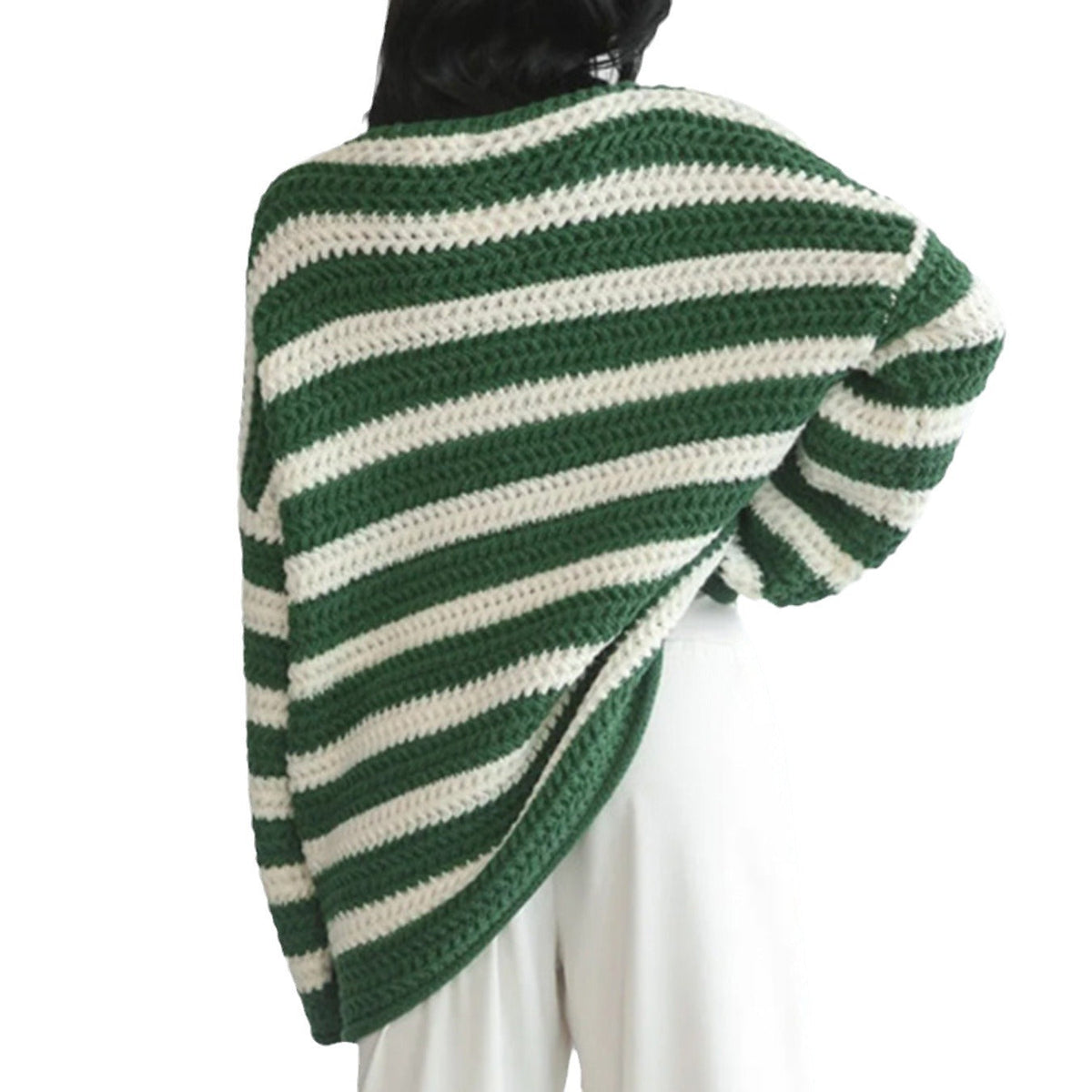 Women's Bold Stripe Oversized Jumper with Roomy Sleeves