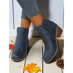 Women's Classic Cutout Ankle Boots with Easy Side Zip