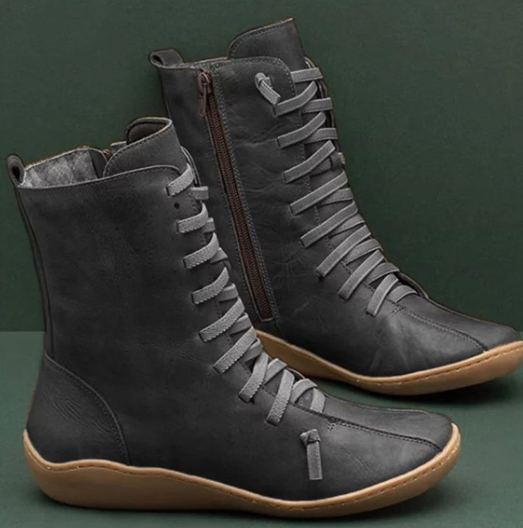 Women's Everyday Handmade Short Boots with Flexible Grip Sole - Black