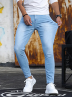 Men's Non-Distressed Slim Taper Jeans with Belt Loops