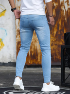 Men's Non-Distressed Slim Taper Jeans with Belt Loops
