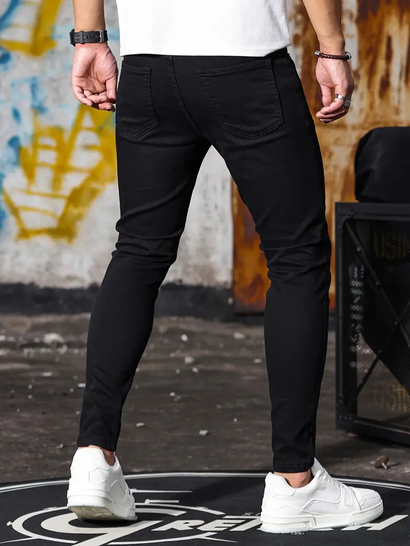 Men's Non-Distressed Slim Taper Jeans with Belt Loops