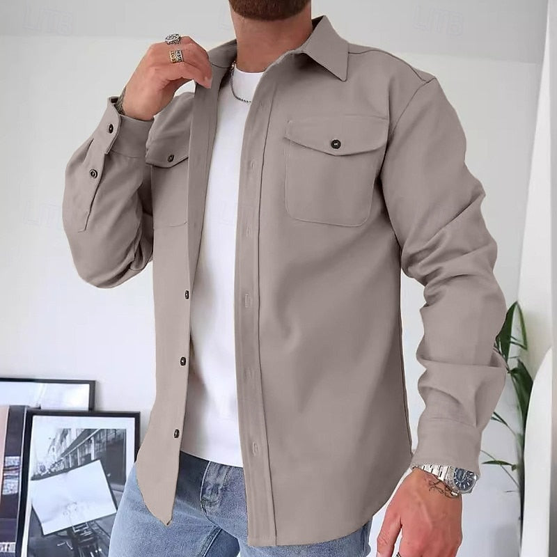 Men's Relaxed-Fit Two-Pocket Overshirt for Everyday Layering