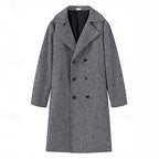 Men's Long Double-Breasted Lapel Coat in a Structured Cut