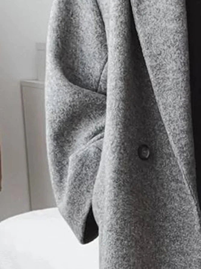 Women's Sleek Cotton-Style Long Coat with Easy Structured Fit