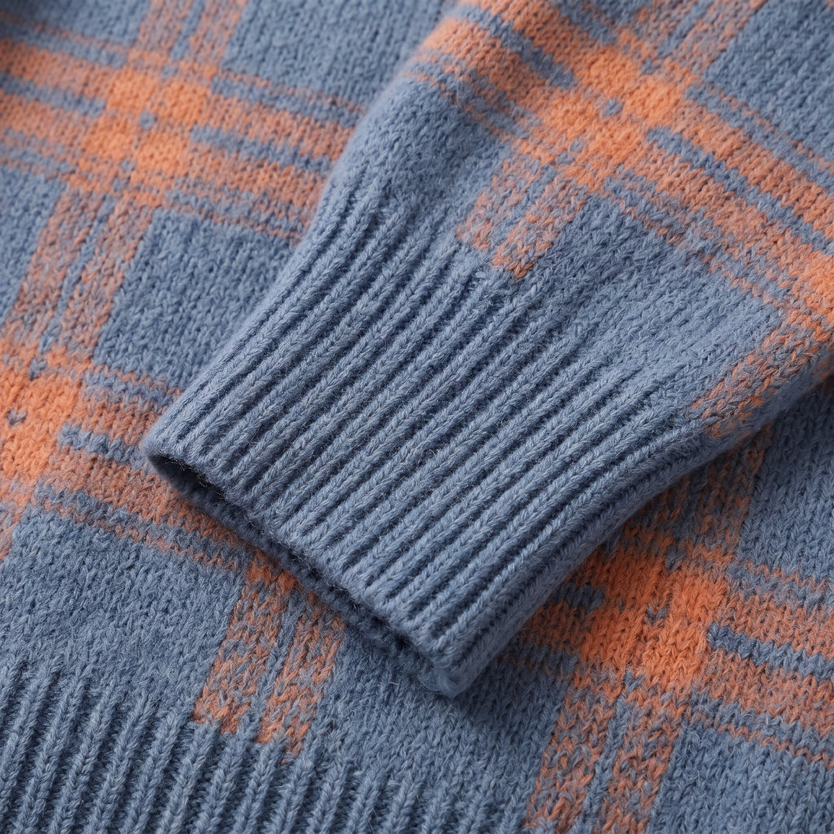 Women's Shirt-Collar Check Knit Jumper in a Relaxed Fit