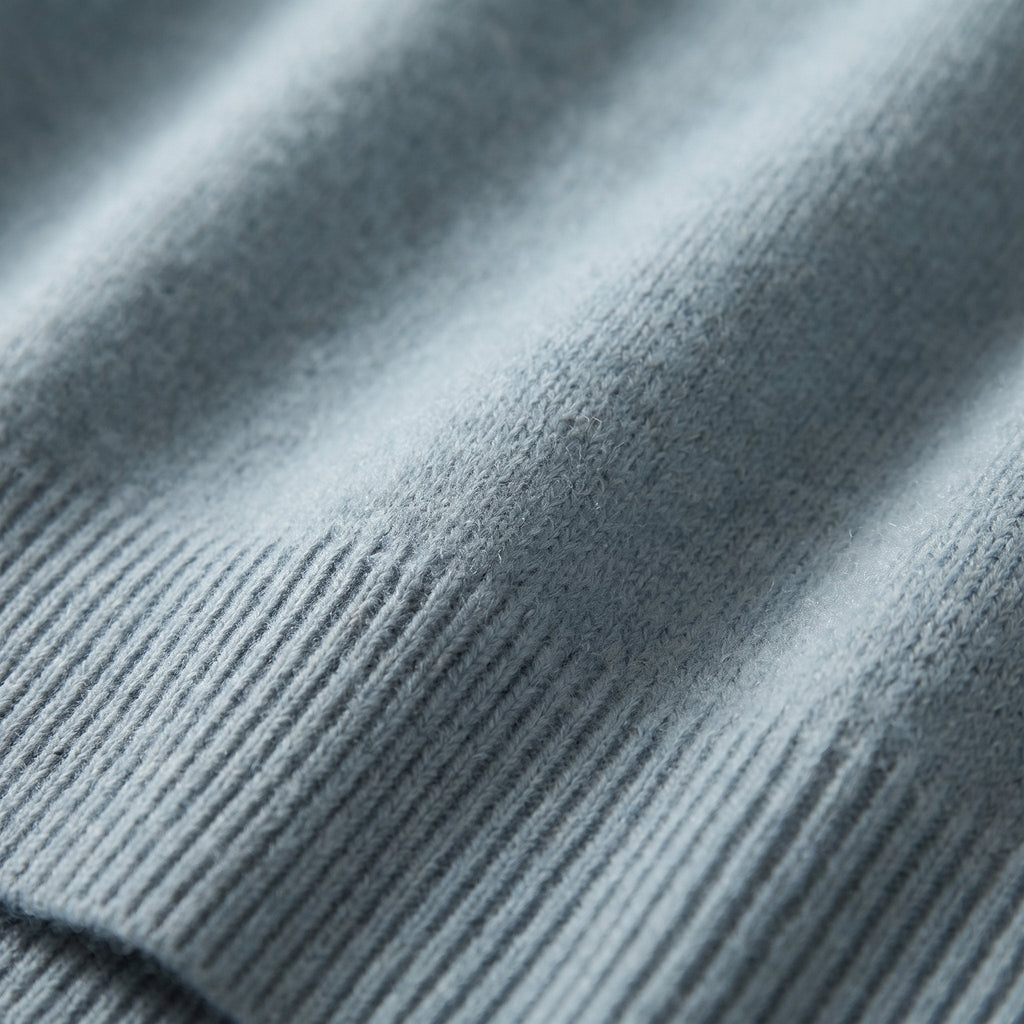 Women's Soft Knit Mock Neck Jumper with Ribbed Edging
