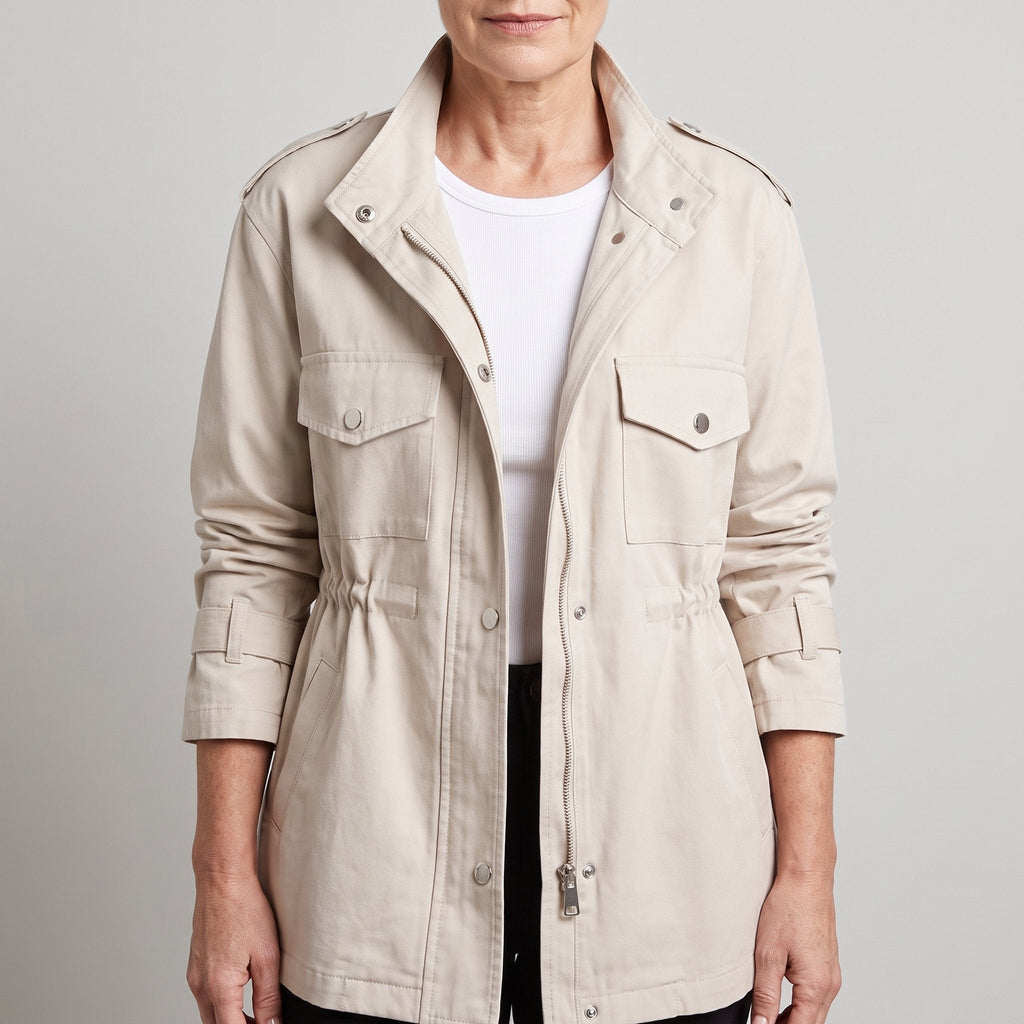 Women's Wool-Style Blend Belted Coat with Double-Breasted Front