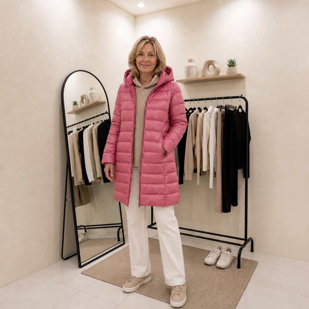 Women's Shaped Down Puffer Jacket for Spring and Autumn