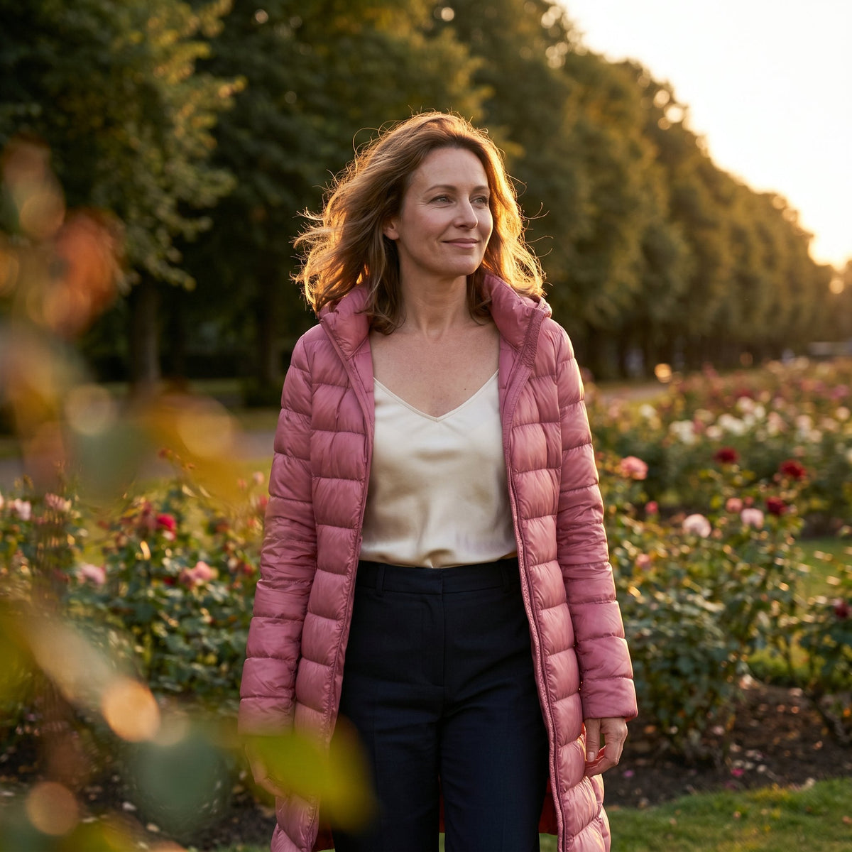 Women's Shaped Down Puffer Jacket for Spring and Autumn
