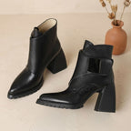 Women's Buckled Chelsea Ankle Boots on a Treaded Platform Sole