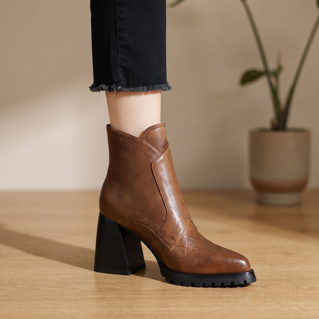 Women's Buckled Chelsea Ankle Boots on a Treaded Platform Sole
