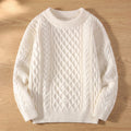 Women's Raised Cable-Knit Jumper in a Relaxed Fit - White