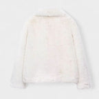 Women's Voluminous-Collar Faux Fur Jacket in a Cropped Cut