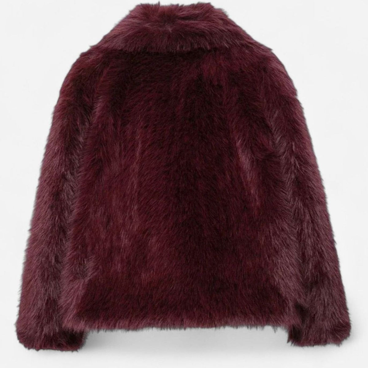 Women's Voluminous-Collar Faux Fur Jacket in a Cropped Cut
