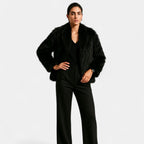 Women's Voluminous-Collar Faux Fur Jacket in a Cropped Cut