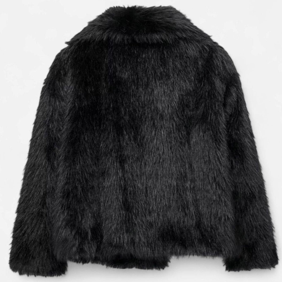 Women's Voluminous-Collar Faux Fur Jacket in a Cropped Cut
