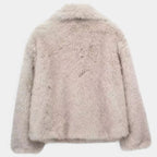 Women's Voluminous-Collar Faux Fur Jacket in a Cropped Cut