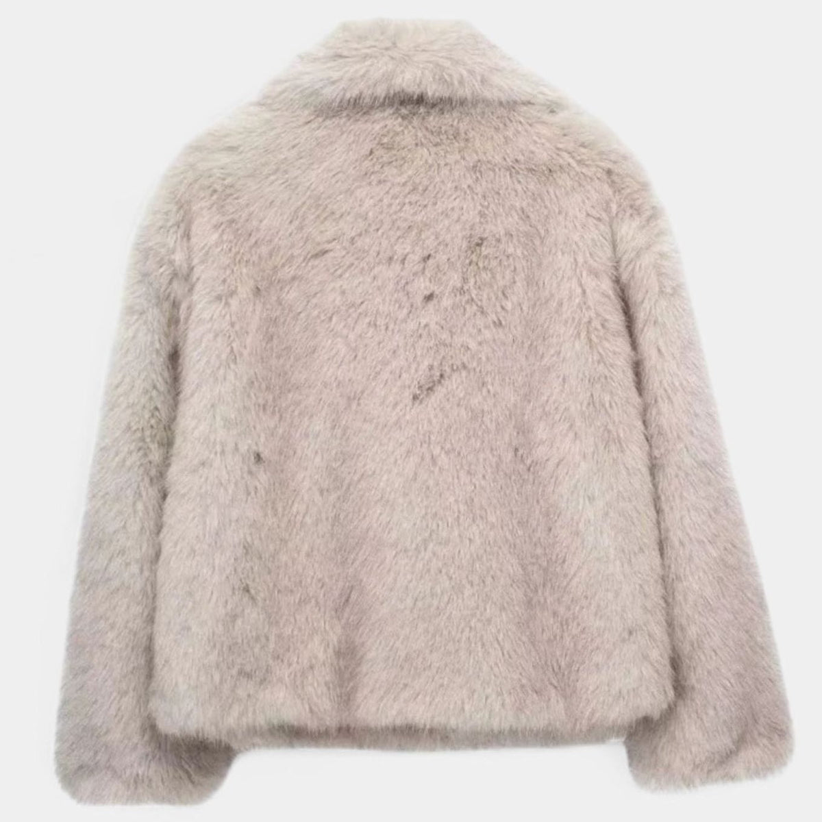 Women's Voluminous-Collar Faux Fur Jacket in a Cropped Cut
