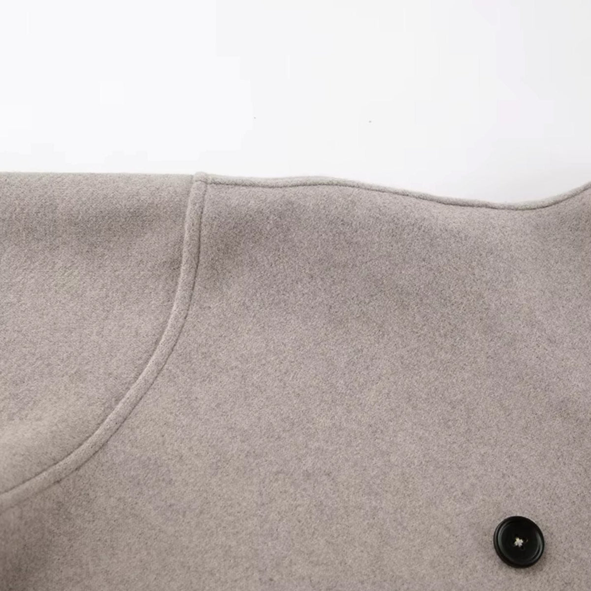 Women's Hip-Length V-Neck Smart Coat with Twin Button Rows