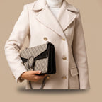Women's Nipped-Waist Wool-Blend Coat with Double-Breasted Front