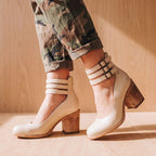 Women's Cushioned Double-Strap Boho Ankle Boots in Distressed Leather