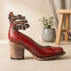 Women's Western Leather-Look Ankle Boots with Padded Footbed