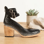 Women's Western Leather-Look Ankle Boots with Padded Footbed
