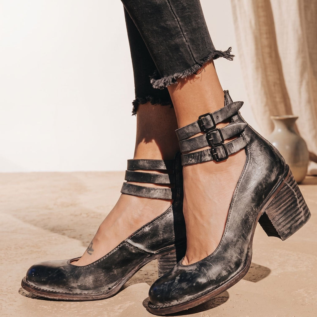 Women's Western Leather-Look Ankle Boots with Padded Footbed