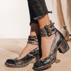 Women's Western Leather-Look Ankle Boots with Padded Footbed