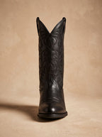 Women's Mid-Calf Western Boots with Tonal Embroidery and Block Heel
