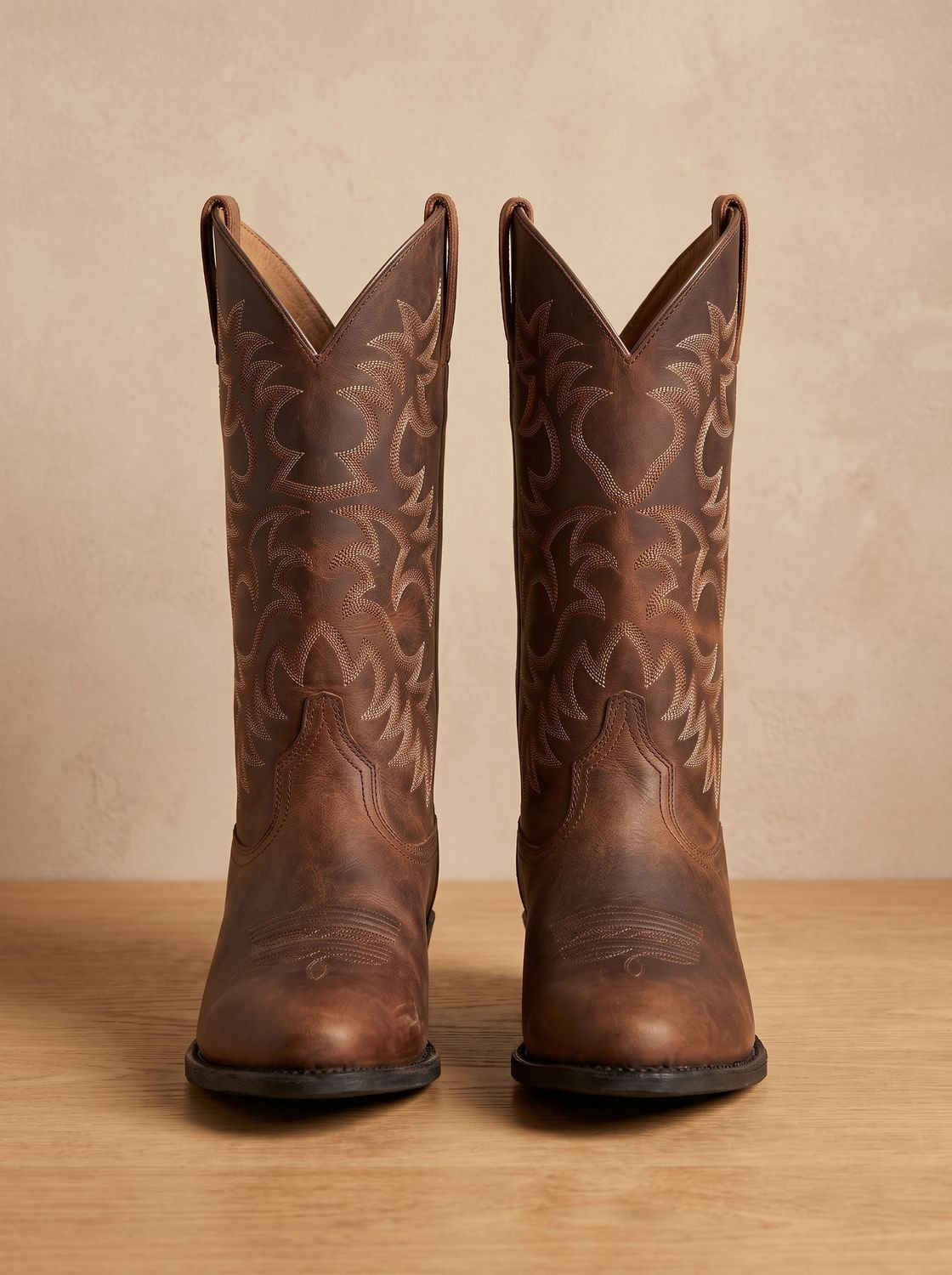 Women's Mid-Calf Western Boots with Tonal Embroidery and Block Heel