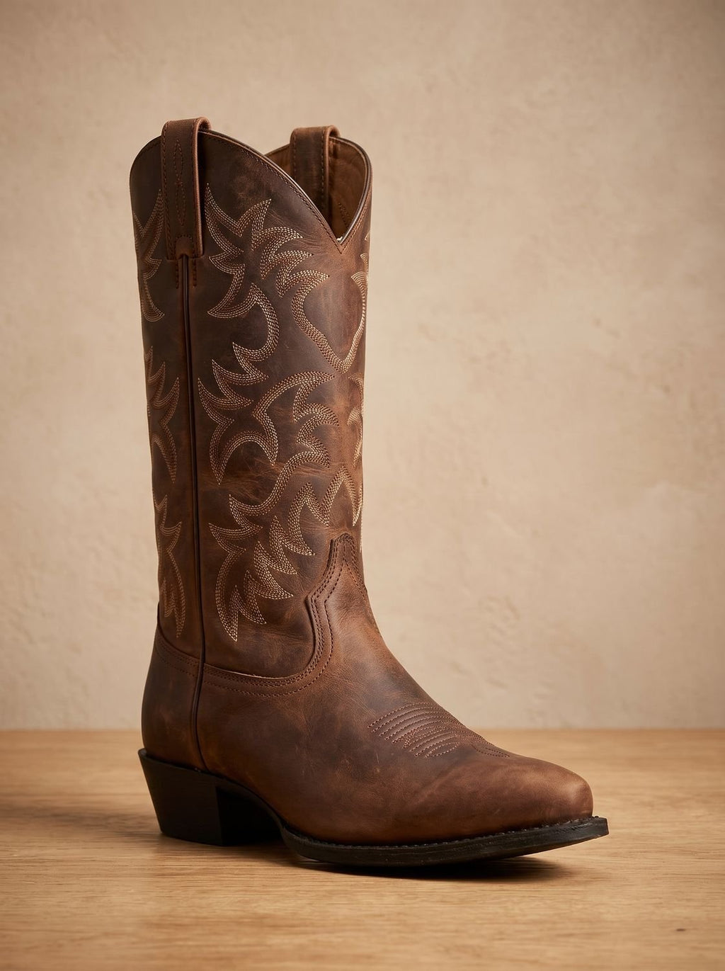 Women's Mid-Calf Western Boots with Tonal Embroidery and Block Heel