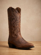 Women's Mid-Calf Western Boots with Tonal Embroidery and Block Heel