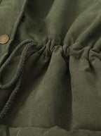 Women's Machine-Washable Insulated Coat with Drawstring Waist