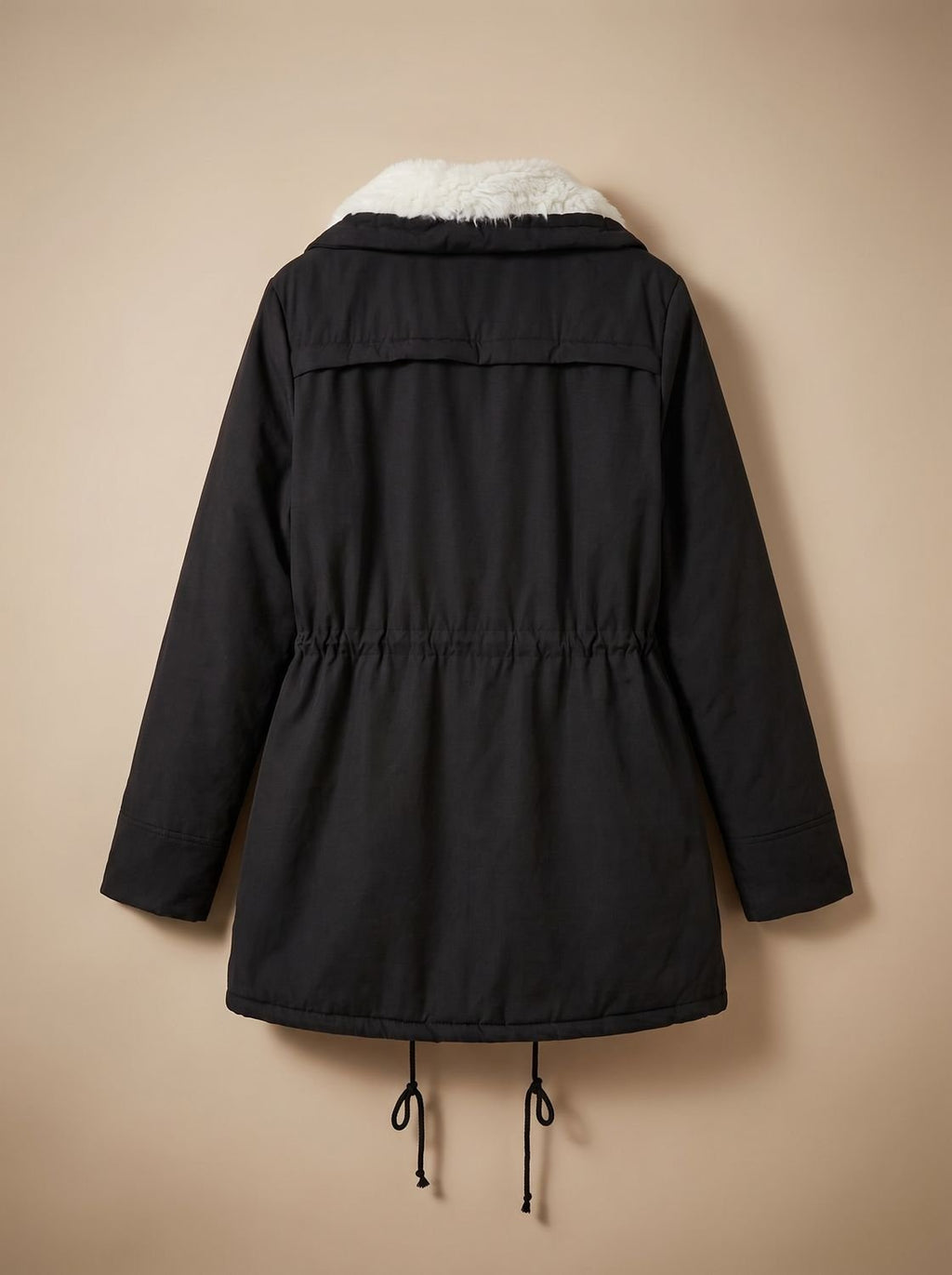 Women's Machine-Washable Insulated Coat with Drawstring Waist