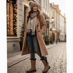 Women's Faux Fur-Trimmed Suede-Look Snow Boots with Laced Top