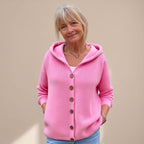 Women's Relaxed Hooded Cardigan for Chilly Mornings at Home