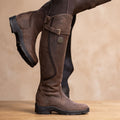 Women's Orthopedic Non-Slip Knee-High Boots with Adjustable Calf Strap - Dark Brown