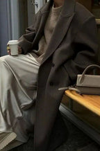Women's Roomy Near-Ankle Double-Breasted Coat